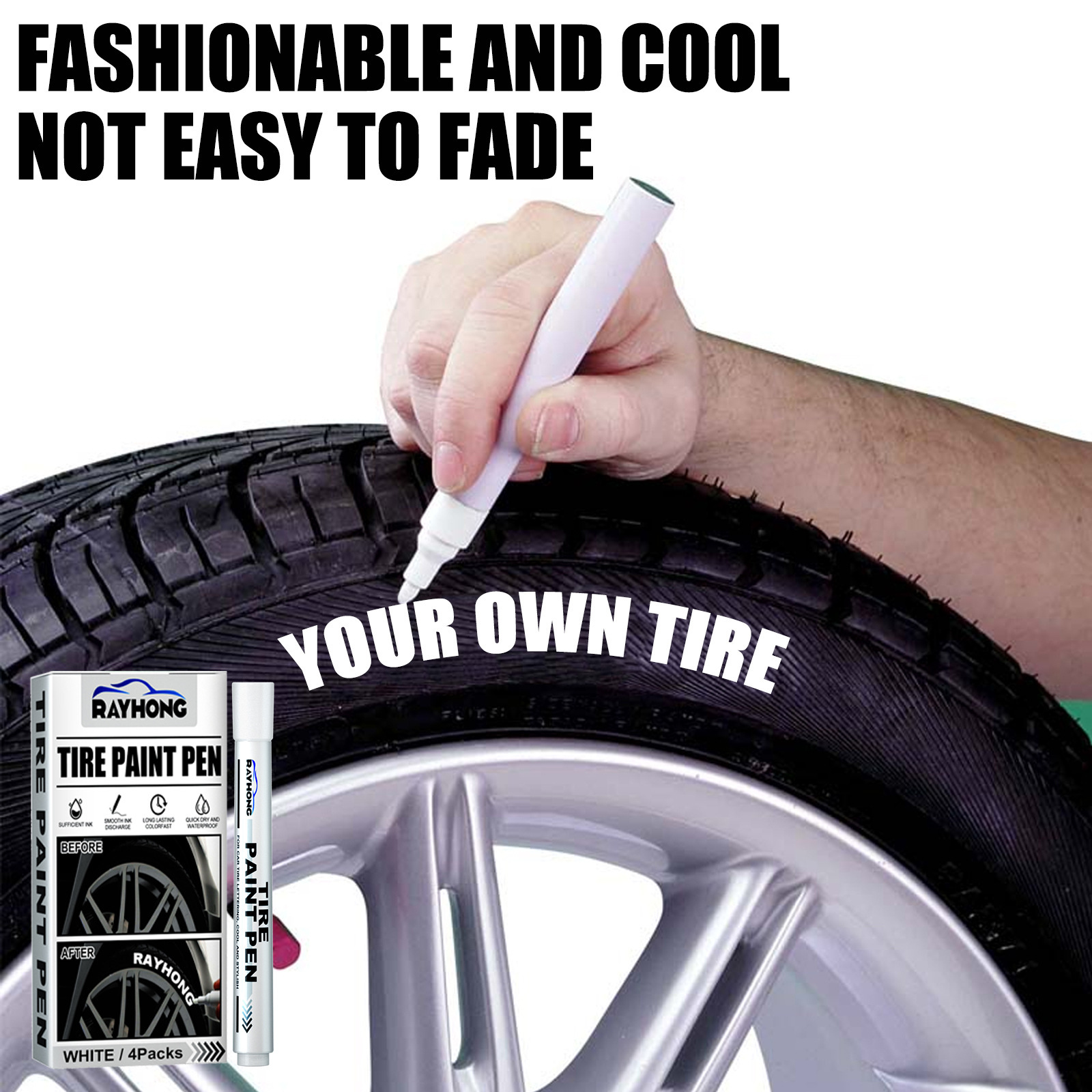 Rayhong tire paint pen car tire letter pen decoration modification supplies graffiti tire marker pen