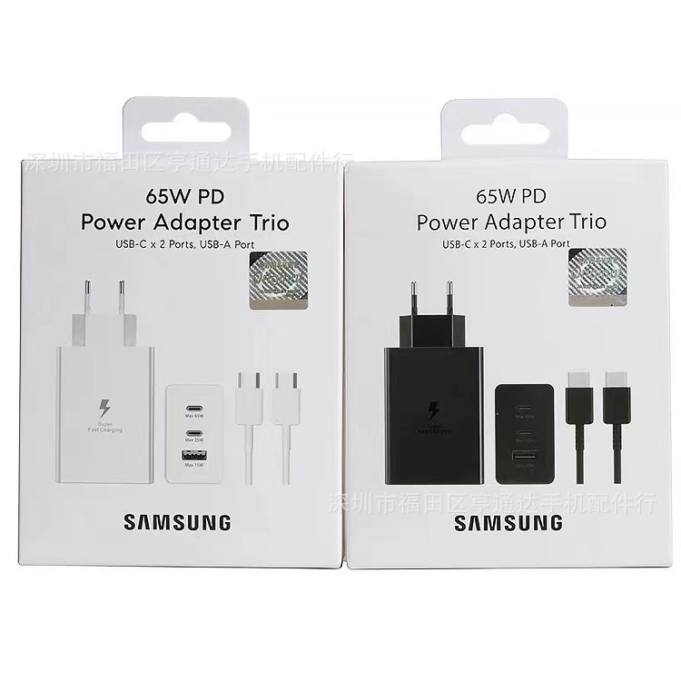 SuiTable for Samsung S23 Original 65W European and American STandard FasT Charging Head PD65W MulTi-porT Super FasT Charging ElecTrical EP-T6530