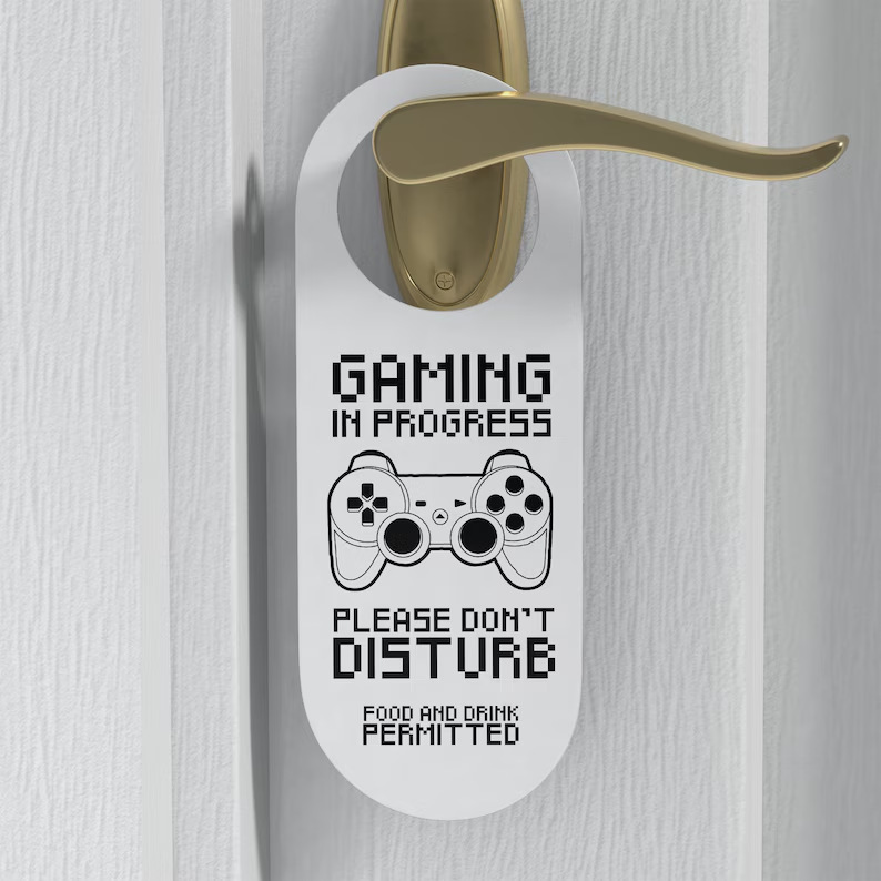 GAMING IN PROGRE Children's Door Hanging Game Do not disturb wooden doorplates_voghion.com