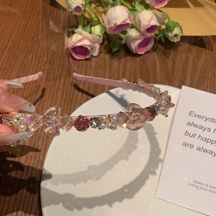 Crystal zircon bandas de cabello para mujeres 2024 nuevo diamante de cumpleaños bandas de cabello lavado de cara brocas de cabello tocado