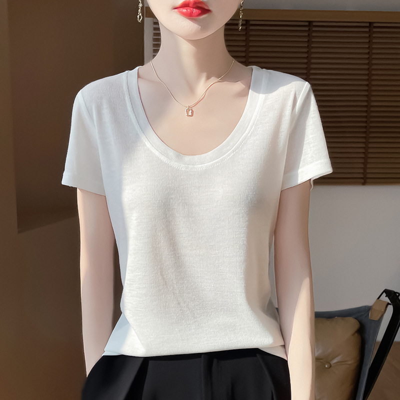 summer short fashionable base body-friendly thin T-shirt