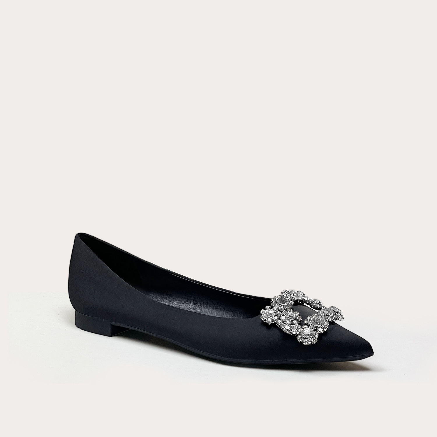 뾰족코 플랫 슈즈 2025 봄 신상 여성화 컬러 다이아몬드 신부 슈즈 워터 다이아몬드 플랫 슈즈 다용도