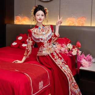 Xiuhe Dress Bride's New Wedding 2025 New Style Toast Dress Chinese Style Wedding Dress Luxury Dress Fashion Dress Xiuhe
