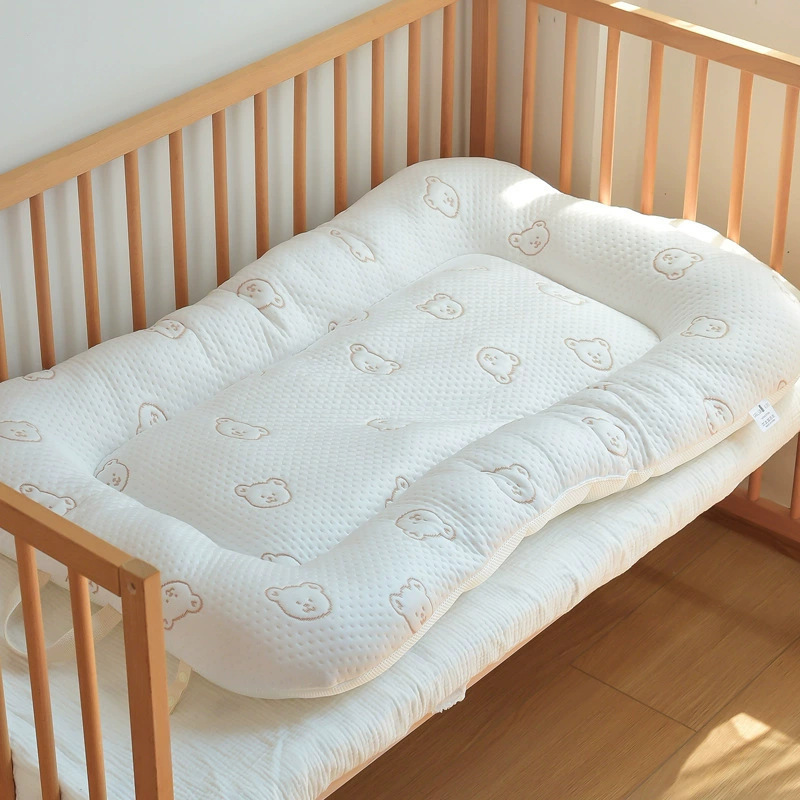 Ins Korean-style Newborn Baby Pure Cotton Breathable Nap Mat Summer Breathable Mesh Cool-feeling Folding Portable Bed-in-Bed Bed Bed