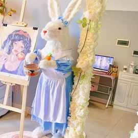 假元宝兔毛绒玩具模型人偶站立兔子玩偶巨型兔子兔子公仔道具