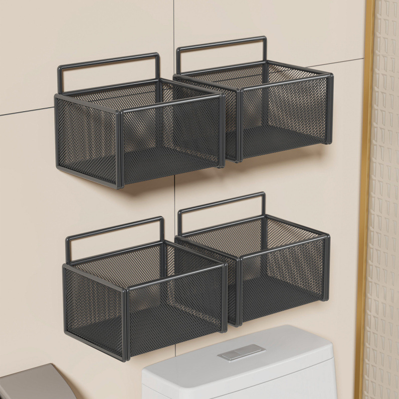 Estante de pared Estante de lavado de cosméticos de pared de baño Estante de baño Cesta colgante de inodoro Cesta de almacenamiento multifuncional de cocina