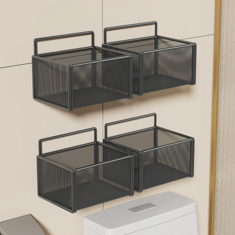 Настенная полка для хранения, настенная полка для косметики, стойка для мытья, ванная комната, туалет, подвесная корзина, кухонная многофункциональная корзина для хранения