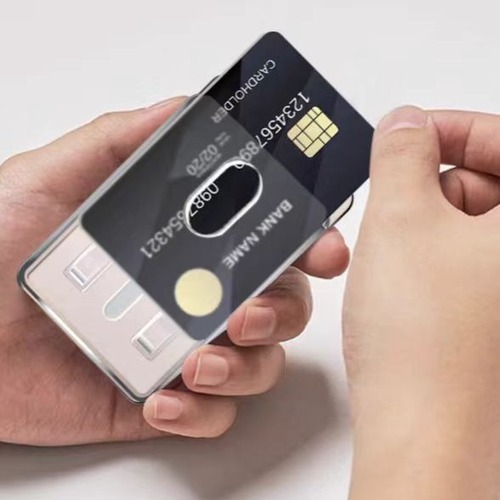 Frosted Magnetic Adsorption Card Holder Bus Bank Card Portable Transparent PC Sticker Card Wallet for Apple Phone Back Adhesive Protective Case New