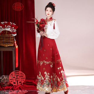Original Design Yuxi Han Element Improved New Chinese Style Horse Face Skirt Women's Chinese Style Long Sleeve Skirt suit 8951