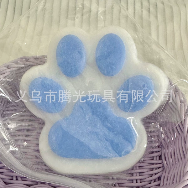 [15cm巨无霸植绒猫爪-白蓝]