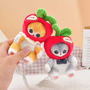 Authentic mofusand Cat Fusandy Shark Cat Cherry Sticker Magnetic Plush Doll Small Doll Couple Gift