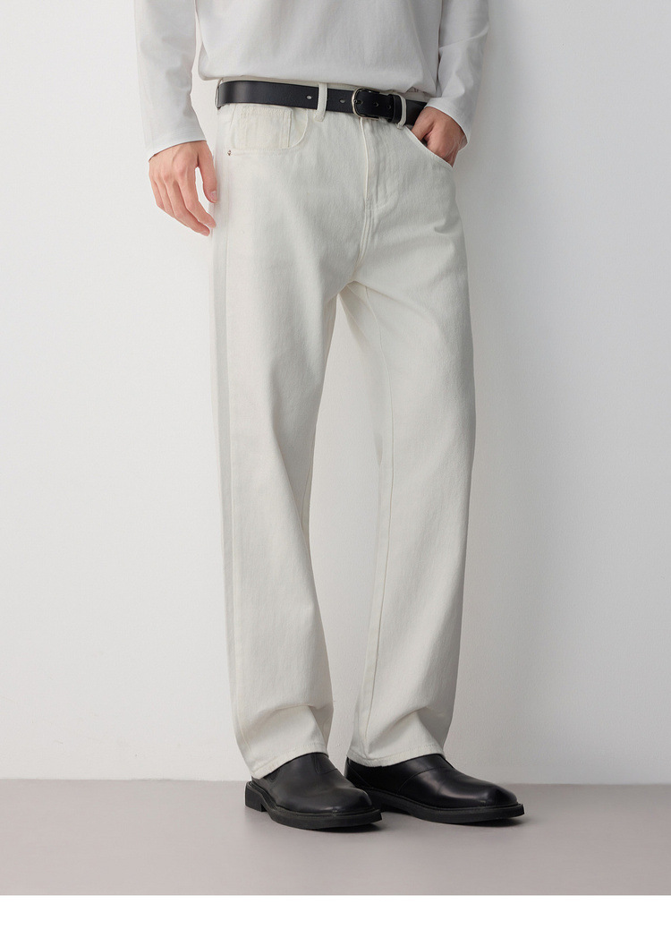 Quần jean nam slim công sở cotton cao cấp — trắng chi tiết 12
