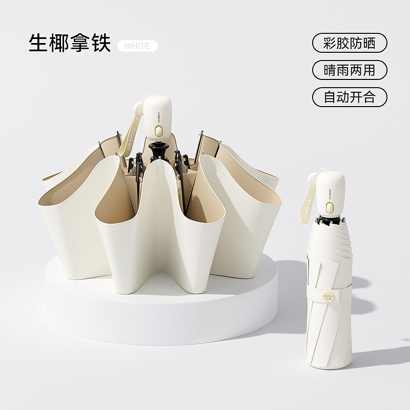 左都太阳伞小巧便携遮阳伞防紫外线女黑胶防晒伞胶囊伞小牛节节收|undefined