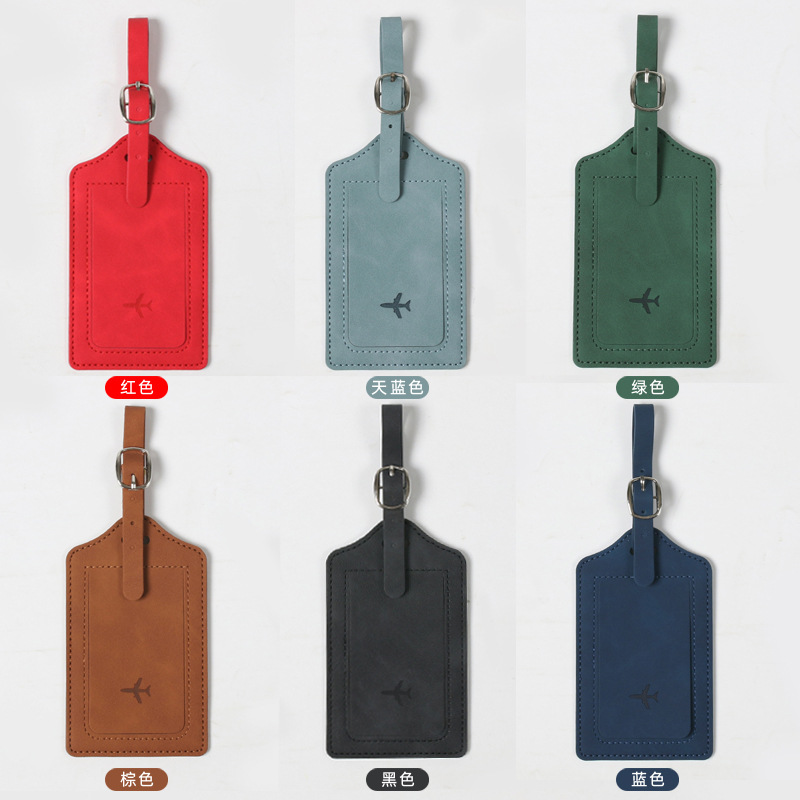 New Hot Sale Multicolor Aircraft Boarding Card Creative Suitcase Tag Check-in Boarding Leather PU Luggage Tag