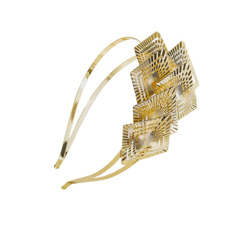 Europeo y americano personalizado hoja diadema hueco barroco doble capa hoja diadema flor metal accesorios para el cabello cabeza hebilla al por mayor