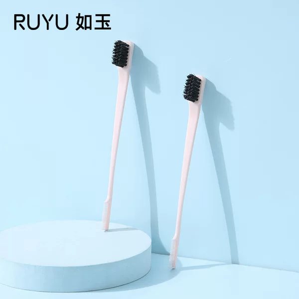 Wholesale pig bristle double-headed eyebrow brush, portable makeup tool, eyebrow comb, ABS beauty hairline comb