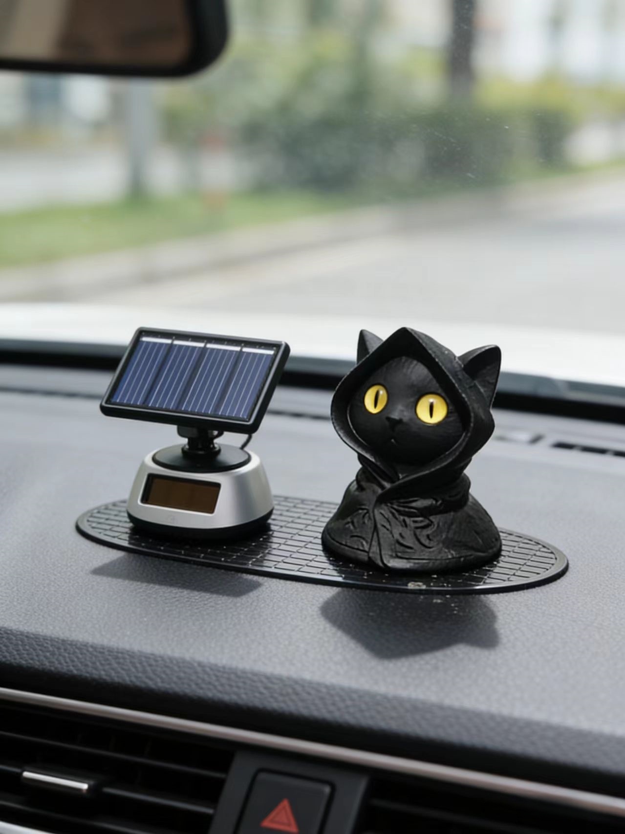 Super Cute Cat Car Ornaments, High-Quality Dark Night Black Cat Decorations for Car Dashboard and Rear