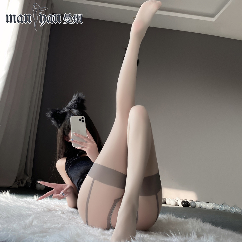 Manyan sexy underwear retro fake garter belt regular open pantyhose stockings a generation of 7101