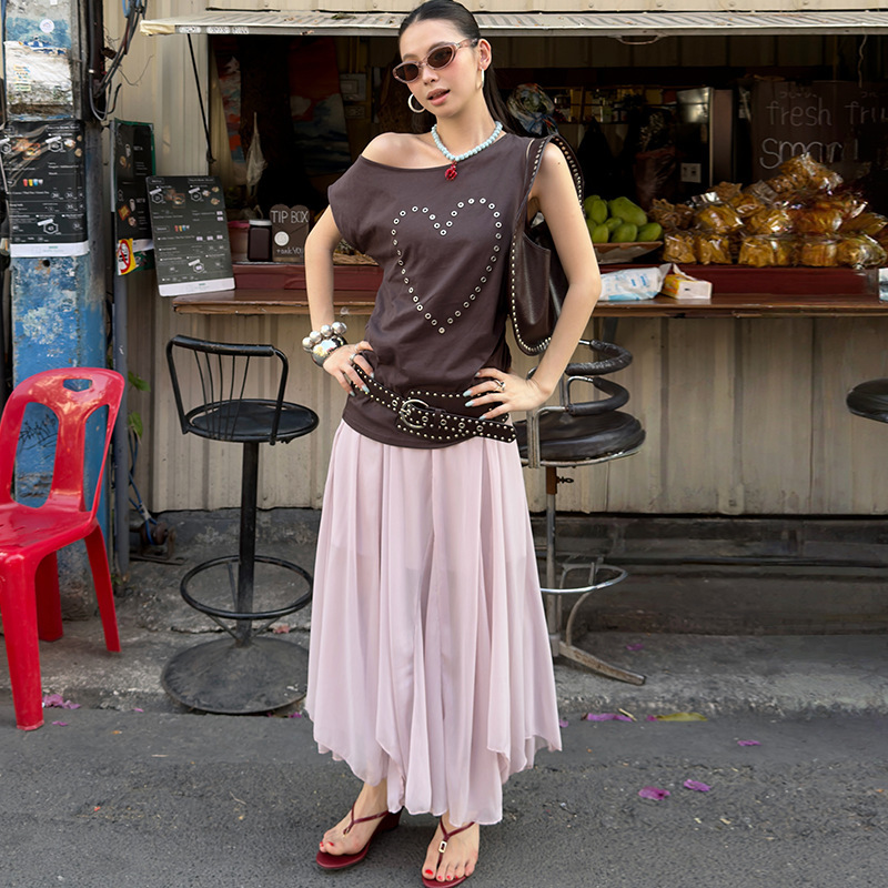"3.9 New Spring/Summer Collection" Mmfish Irregular Draped Chiffon A-Line Skirt 26Q083 "3.9 New Spring/Summer Collection" Mmfish Irregular Draped Chiffon A-Line Skirt 26Q083