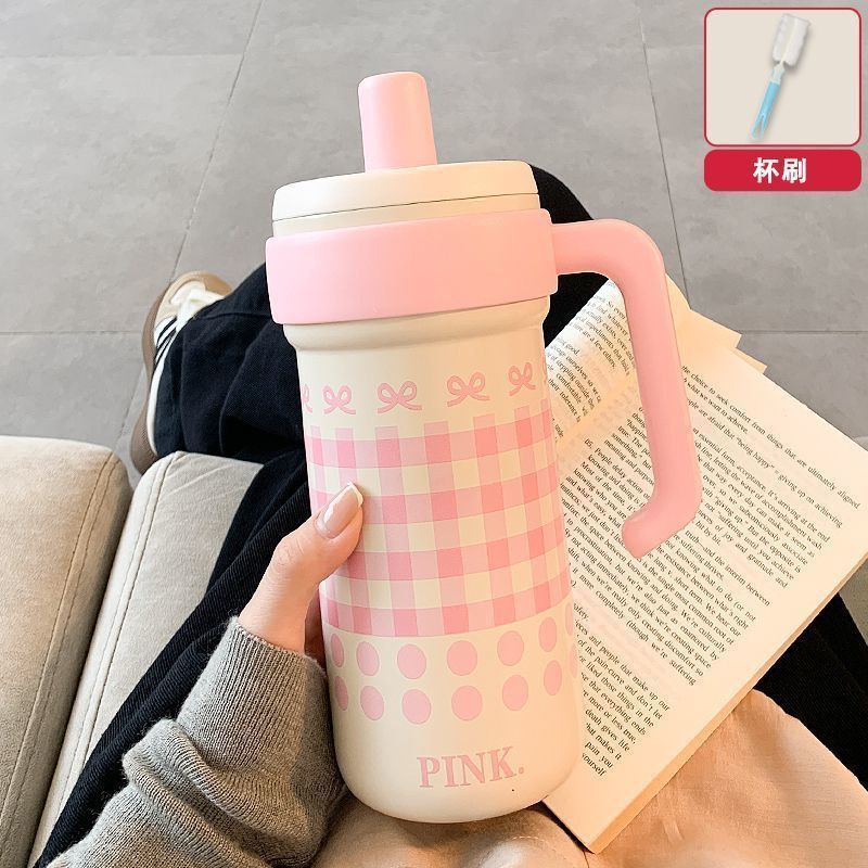 新款大容量冰霸杯男女高颜值吸管杯316不锈钢双层真空保温杯|undefined