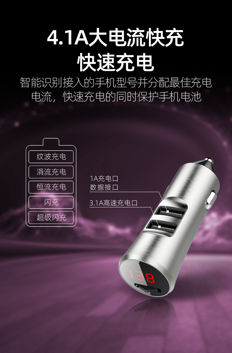 [small Body] Newman Hd Car Bluetooth Receiver MP3 Player Dual Port Fast Charging FM Transmitter