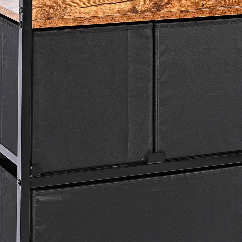 Casa sala de estar almacenar estanterías de oficina estanterías de piso de exposición de hierro y madera retro doble capa de tela ventilación simple