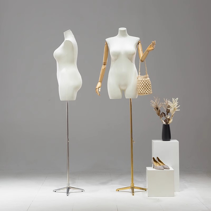 Maniquí Femenino de Talla Grande de Busto de Madera para Escaparate