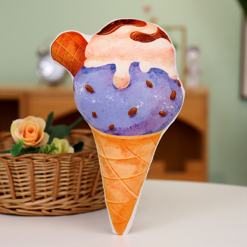 Simulación creativa almohada de helado juguetes de peluche sofá transfronterizo cojín accesorios decoración de la habitación de muestra para niños
