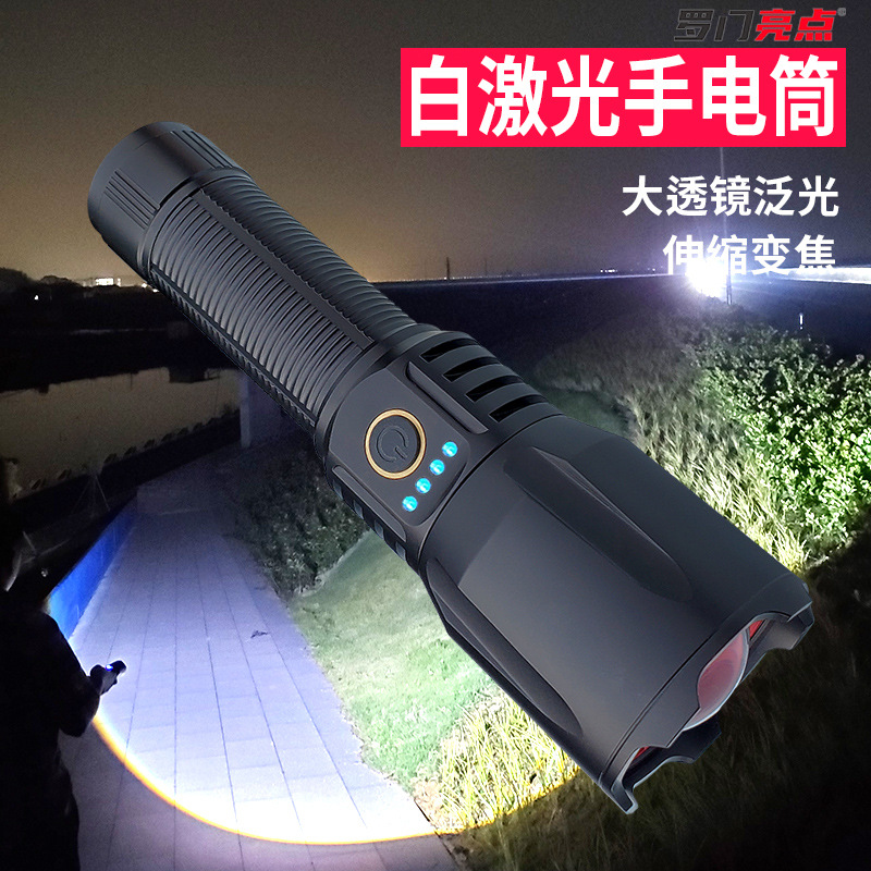 Zoom personalizado antorcha de luz alta aleación de aluminio recargable láser blanco fabricantes de iluminación al por mayor logotipo