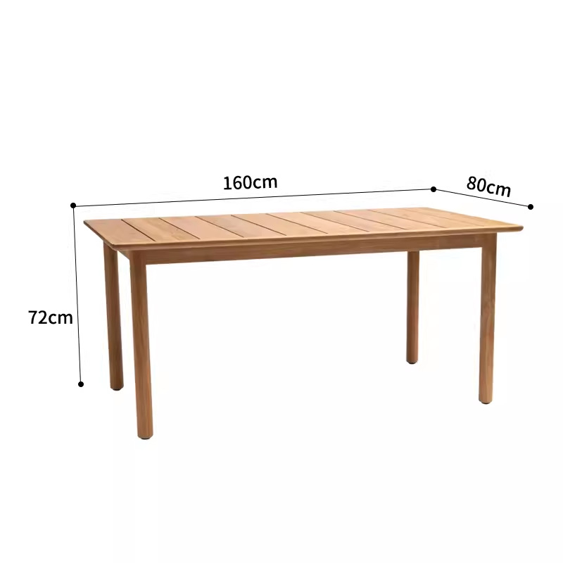 Mesas y sillas de teca al aire libre jardín patio balcón ratán tejido estilo nórdico ocio madera maciza impermeable silla de ratán combinación de tres piezas