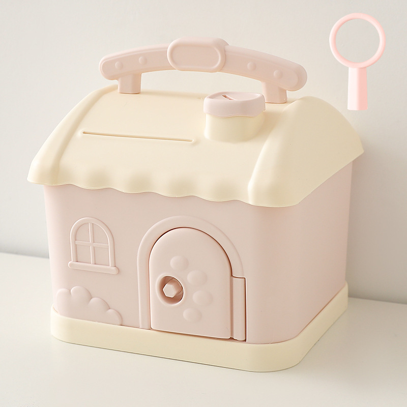 La caja de ahorro de la casa pequeña en 2022 nuevo solo puede entrar y salir de la caja de ahorro de la red con cerradura lindo para hombres y mujeres