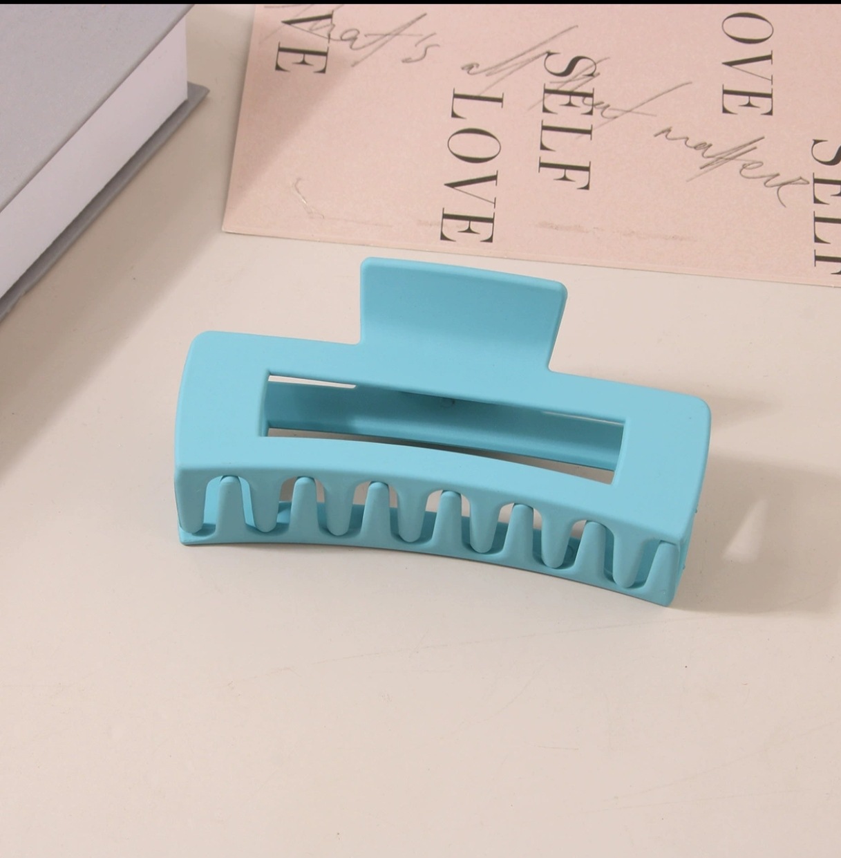 Cruzando la frontera 10,5 cm cuadrado gran clip de agarre fruta floral elegante en la parte posterior de la cabeza horquilla de la placa horquilla de tiburón tocado de agarre para el cabello