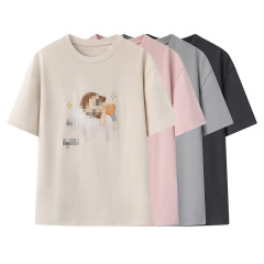 スポット2025夏新作カジュアルレタープリントラウンドネック半袖Tシャツトップス3J1B302