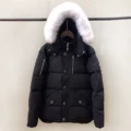 Black men's white fur collar