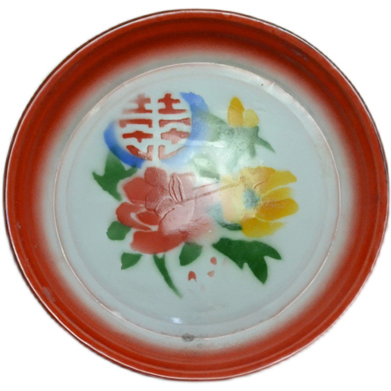 老式搪瓷茶盤家用鐵菜盤大盤雞盤魚盤餐廳火鍋水果盤瓷盤婚慶茶具