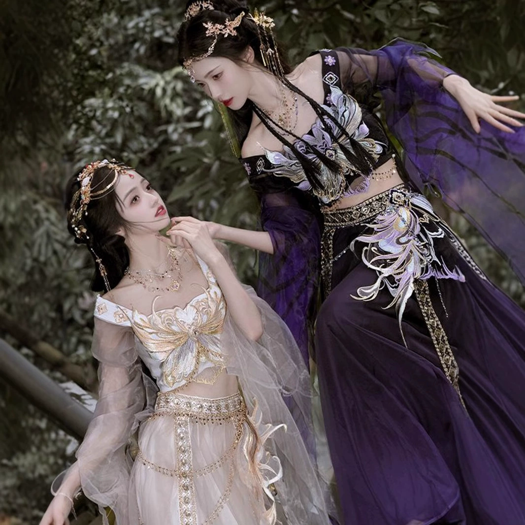 Подлинная оригинальная вышивка экзотический стиль Dunhuang Dance Костюмы не Hanfu 2024 новый западный девичий летний сезон