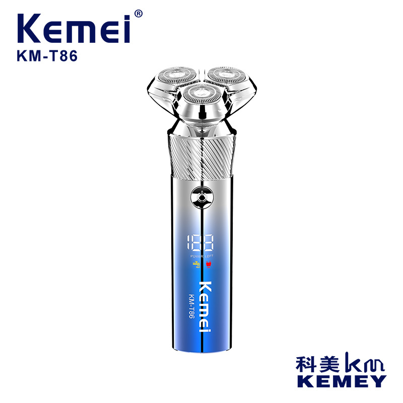 Komei afeitador eléctrico KM-T86 flotante de tres cortadores de cabeza afeitador impermeable afeitador afeitador afeitador