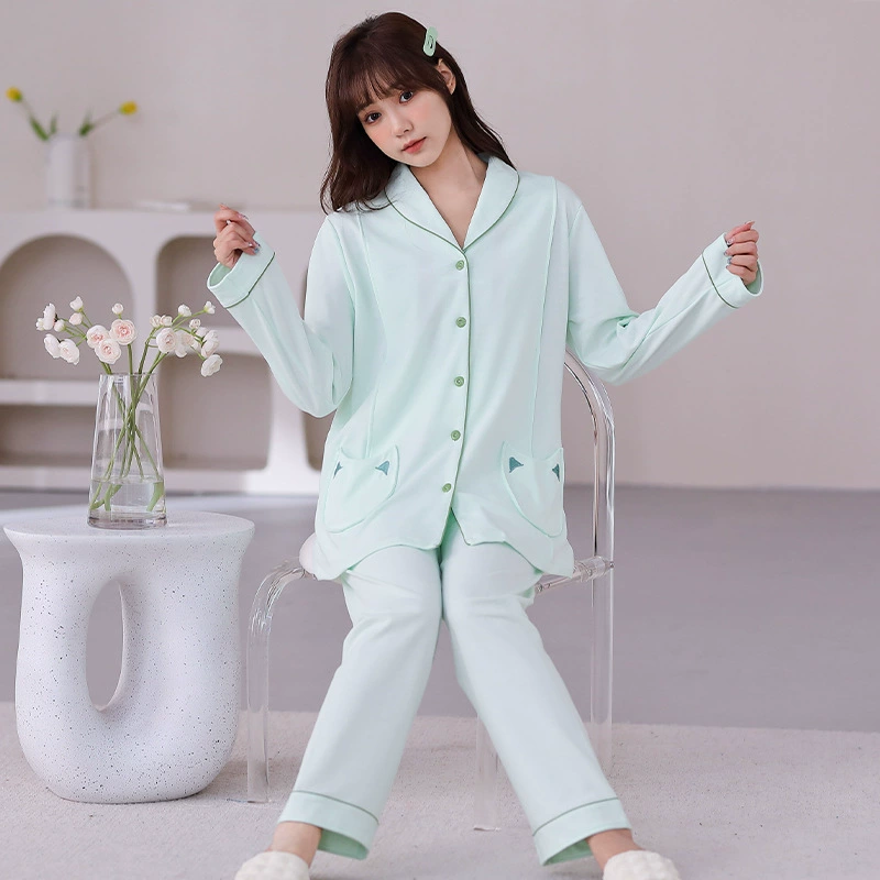 Послеродовая одежда из чистого хлопка, летние тонкие послеродовые пижамы для кормления, кардиган, дышащие пижамы для беременных, домашняя одежда с длинными рукавами для кормления грудью