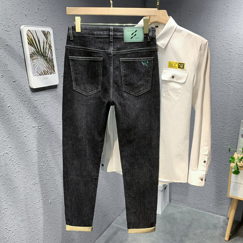 Jeans heren lente en herfst slim fit merkkwaliteit live-uitzending casual broek trend_voghion.com