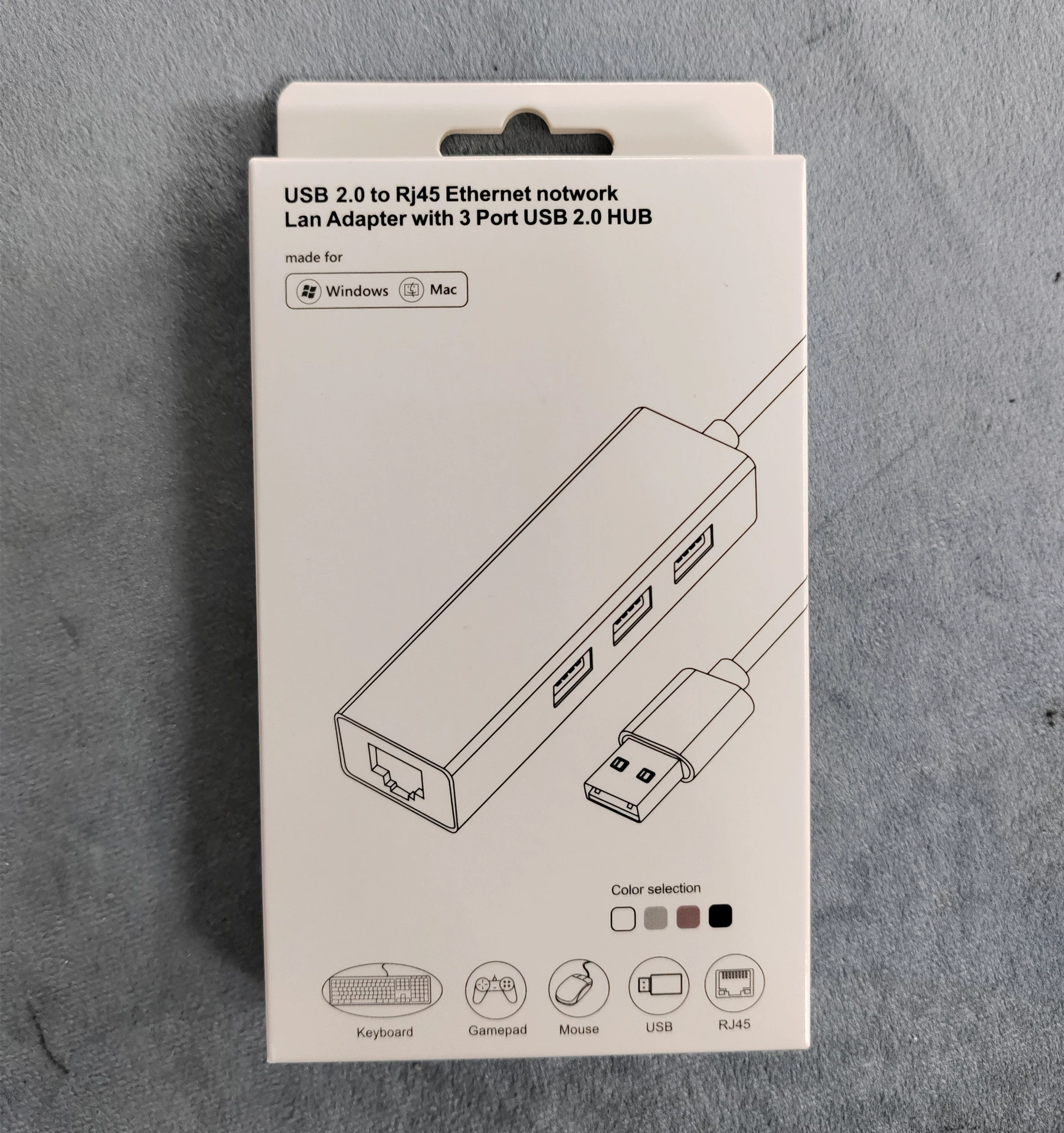 USB 100M.com карта RJ45+Hub USB2.0 сетевой карт-хаб тип-C 100M.com порт USB-C_TO_HUB