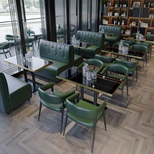 Milk tea shop table and chair sofa combination dining bar fast food hot pot shop coffee shop barbecue shop sofa