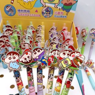 New Crayon Shin-Chan Rotating Decompression Pen Student Soft Cute Stationery Press Decompression Patch Neutral Water Pen