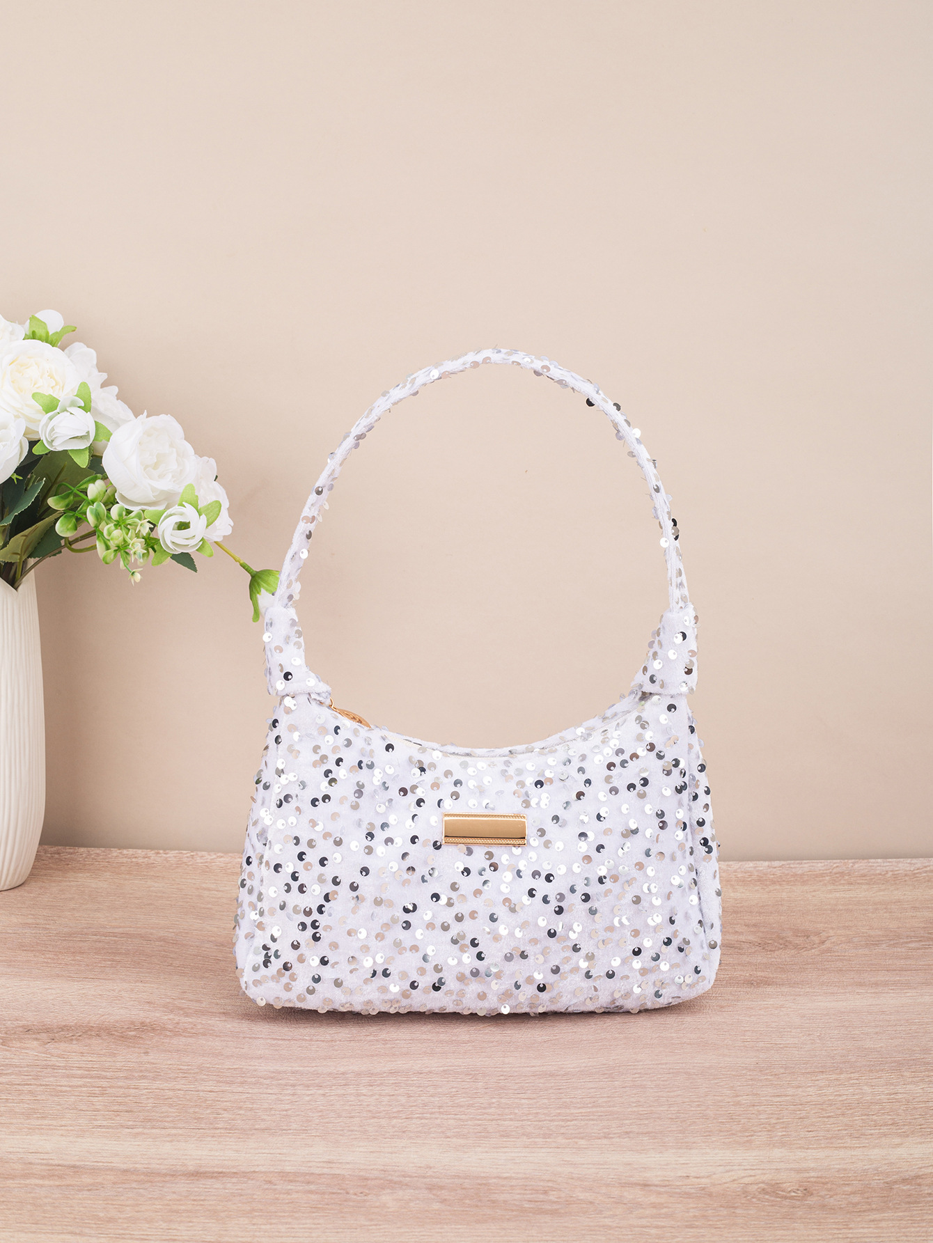 Bolso de moda de color sequilla de mujer bolso de hombro de verano blingbling nicho personalidad bolso de mano de cuerda