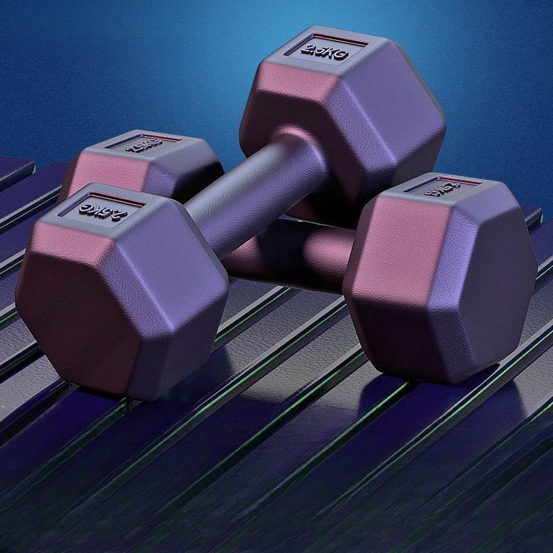 哑铃男士健身家用器材一对运动六角女士小哑铃2/3/5/10kg学生儿童