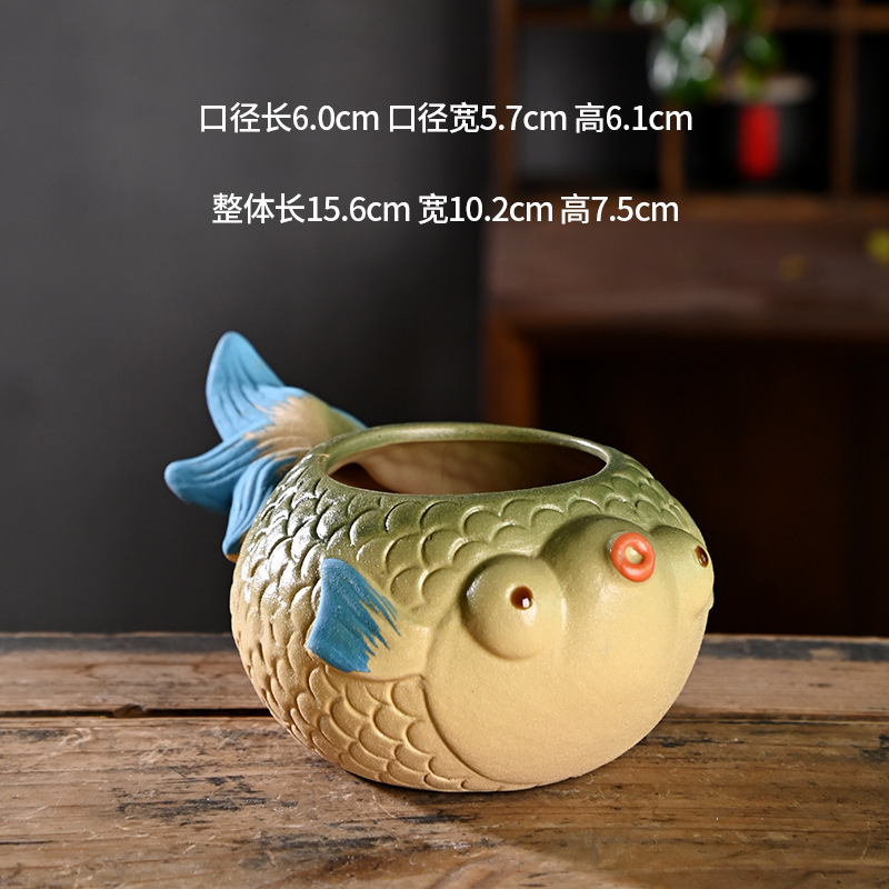 Pequeña caricatura, animal creativo, maceta carnosa, cerámica, arcilla especial para el hogar, maceta de control de raíces de cerámica gruesa, venta al por mayor