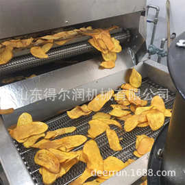 油炸原味红薯片生产线 鲜切地瓜片油炸机 燃气加热 厂房布局指导