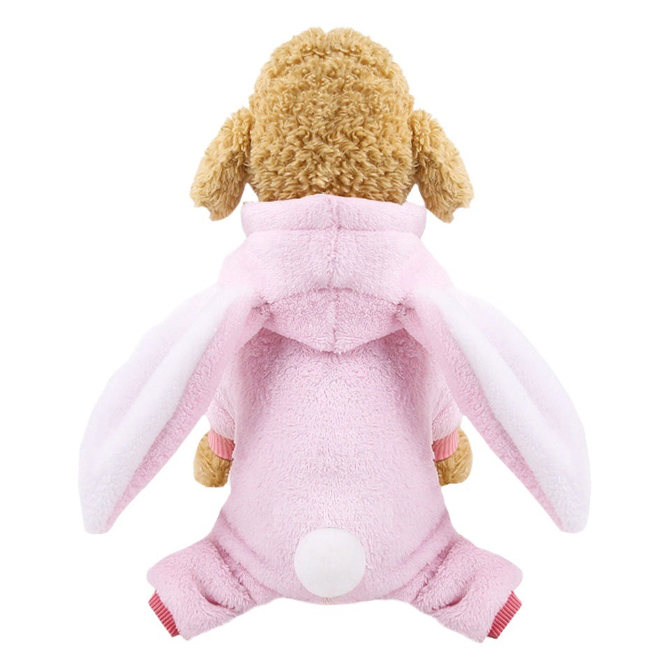 Coral polar ropa para perros gato ropa para mascotas suministros otoño e invierno Nueva orejas largas conejo transformar pequeño perro mediano