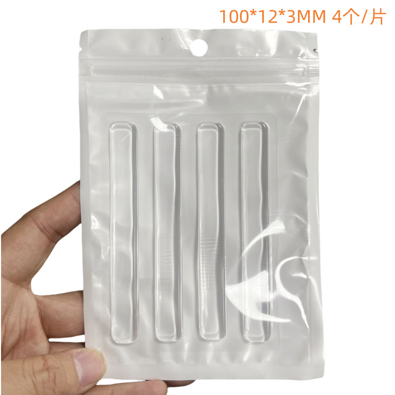 Alfombrilla antideslizante de silicona, puerta del refrigerador, silenciador, puerta del gabinete, cajón, etiqueta anticolisión, autoadhesivo, sin marcas, sin perforaciones, tira anticolisión transparente