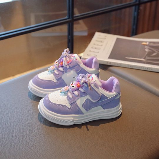 Children's Strawberry Bear Sneakers Spring Leather Soft Sole Girls Sports Shoes Summer New Boys Shoes 2023 Wholesale