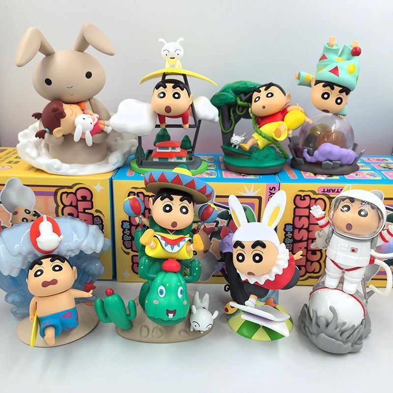 Figura coleccionable de Crayon Shin-chan, serie clásica de caja sorpresa, muñeco decorativo de escritorio, regalo creativo